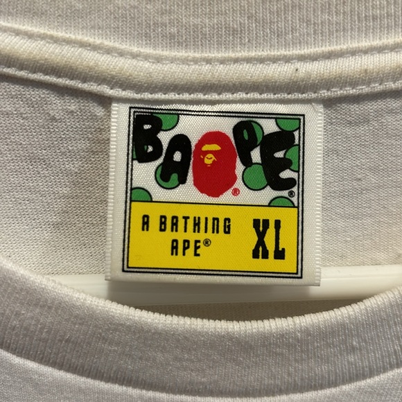 A Bathing Ape Glitter Tee White/Gold Ape Head Men's XL - Picture 4 of 5